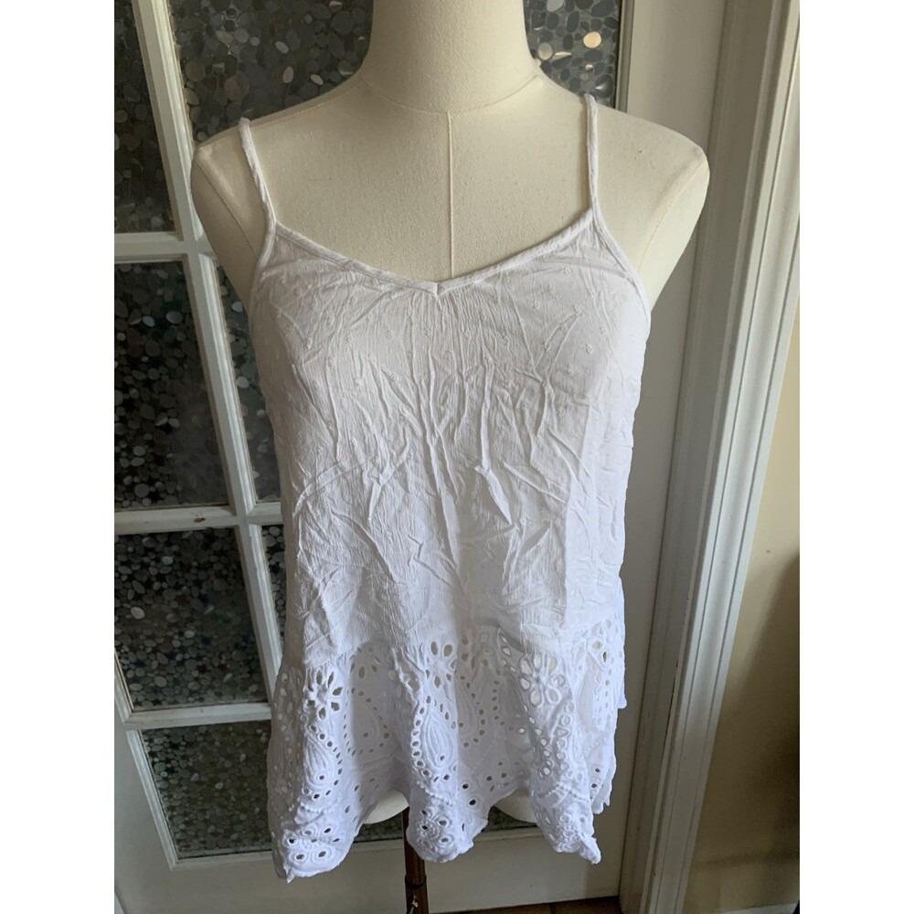 Sim & Sam Top Eyelet Cami Sz M Cottagecore Prairie Country